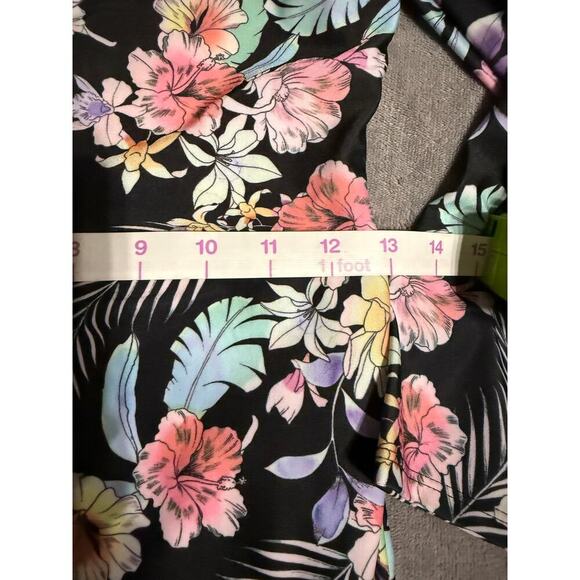 NWT Art Class Big Girl Size Large 10/12 Plus 50+ UPF Long Sleeve Swimsuit Floral - Picture 10 of 11